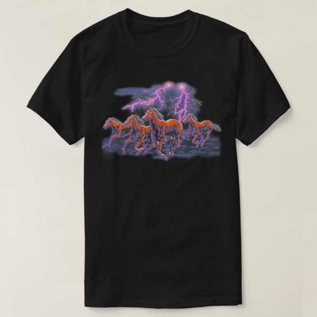 Laufende Pferde 80er Style LKW Stopp T-Shirt (Design vorne)