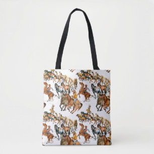 Laufende Pferde nahtlos Muster. Amerikanischer Cow Tasche