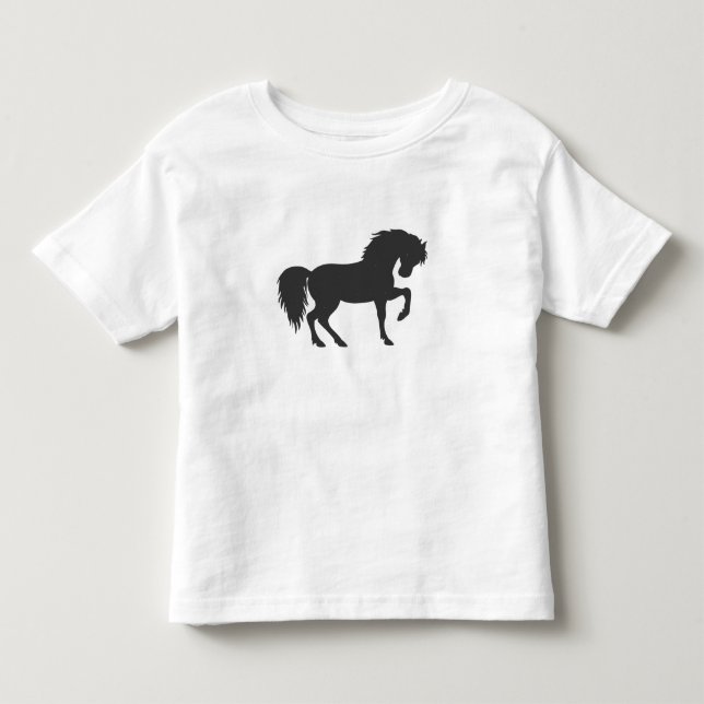 Laufende Pferde-Silhouette - Farbe wählen Kleinkind T-shirt (Vorderseite)