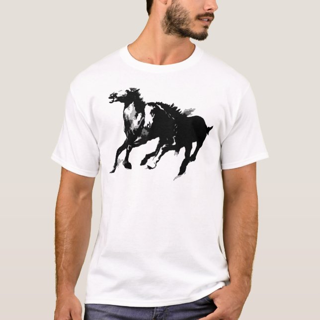 Laufende Pferde T-Shirt (Vorderseite)