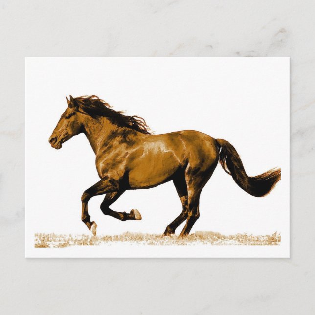Laufende Pferdepostkarte Postkarte (Vorderseite)