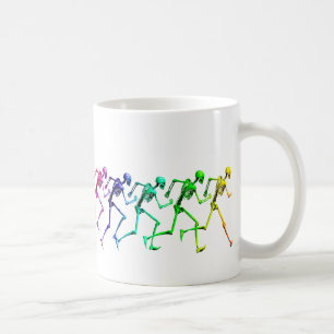 Laufende Regenbogen-Skelette Kaffeetasse
