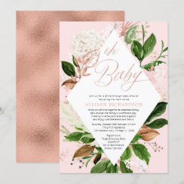 Laufende Rose Goldbrasse Mädchendusche Einladung