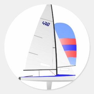 Laufende Segelboot 470 onedesign olympische Klasse Runder Aufkleber
