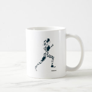 Laufende Silhouette - mit Blumen Kaffeetasse