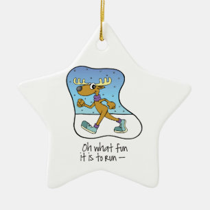 Laufende Übung Rentierweihnachtsfest Keramik Ornament
