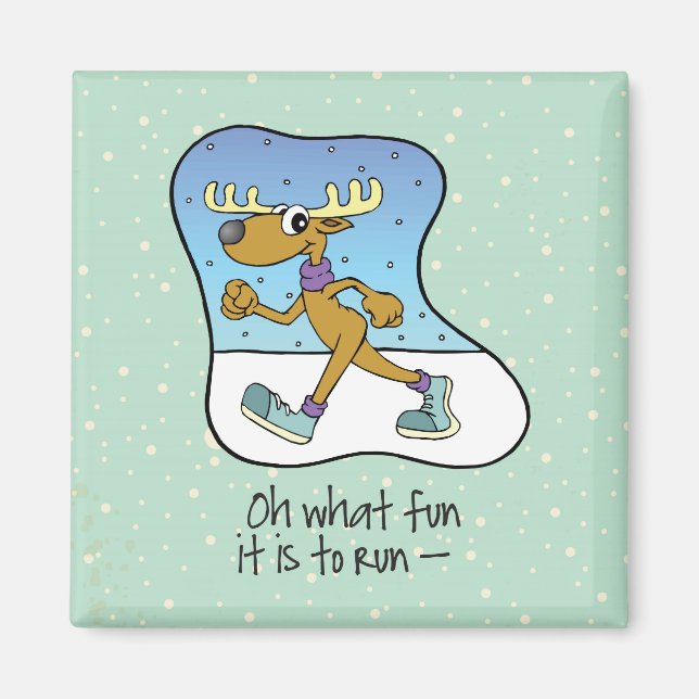 Laufende Übung Rentierweihnachtsfest Magnet (Vorne)