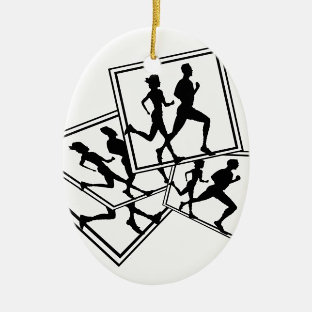 LAUFENDE WEIHNACHTSverzierung Keramikornament (Vorne)