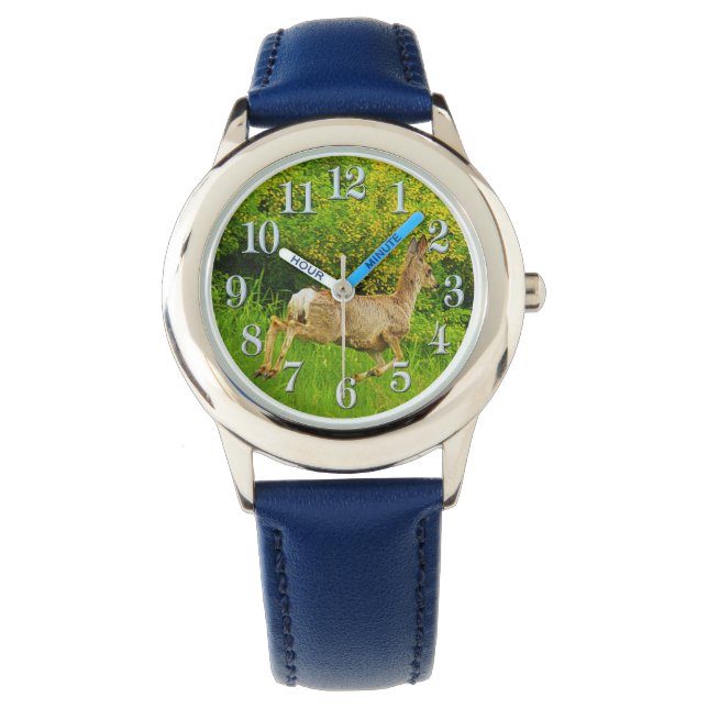 Laufende Wildtier- und Grasbeobachtung Armbanduhr (Vorderseite)