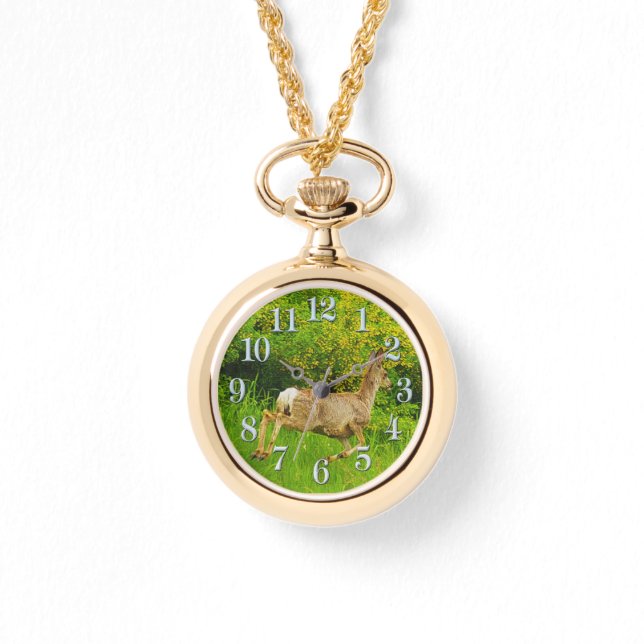 Laufende Wildtier- und Grasbeobachtung Armbanduhr (Vorderseite)