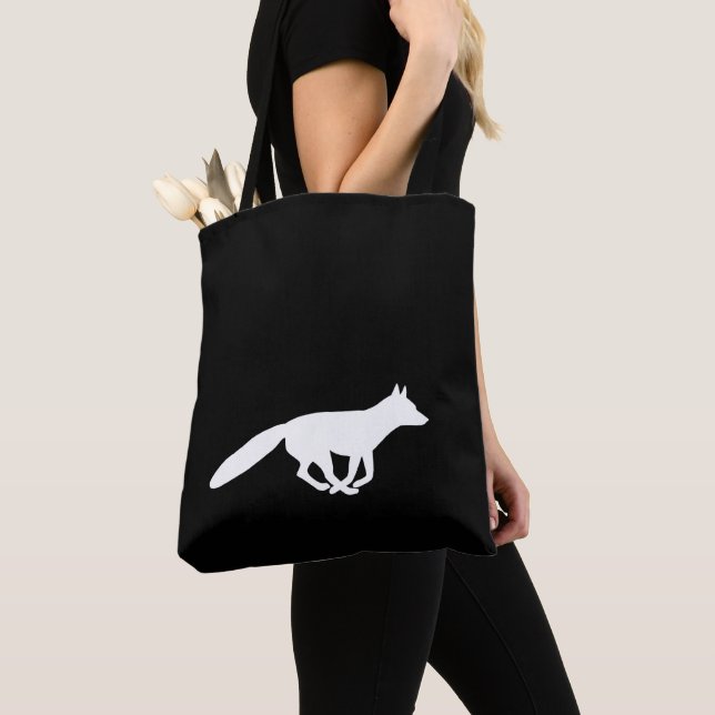 Laufende Wildtiere der White Fox-Silhouette Tasche (Von Nahem)