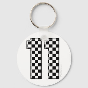 laufende Zahl des checkered Auto 11 Schlüsselanhänger