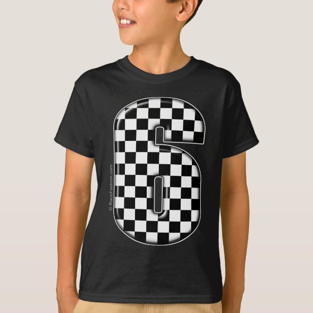 laufende Zahl des checkered Auto 6 T-Shirt (Vorderseite)