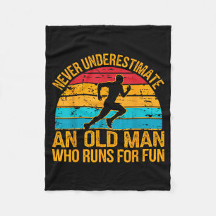 Laufender alter Mann Humor Fitnessliebhaber Lustig Fleecedecke