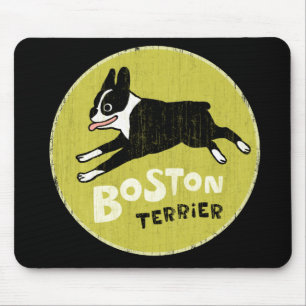 Laufender Boston-Terrier-Cartoon-Hund   Energetisc Mousepad