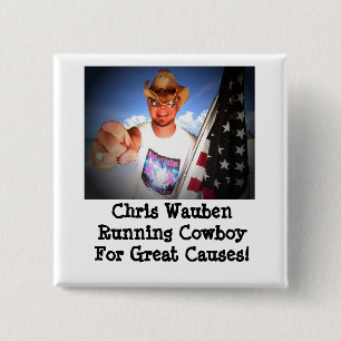 Laufender Cowboy Chris Wauben für großen Button