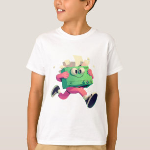 Laufender Drucker mit fliegenden Papieren – Tech H T-Shirt