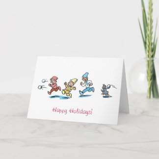 Laufender Elf Feiertagskarte
