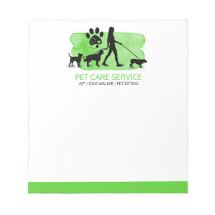 Laufender Girl Dog / Pet Care Sitting Notepad Notizblock