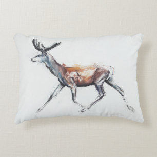 Laufender Hirsch im Samt Polsen 2006 Zierkissen