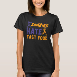 Laufender Läufer Halbmarathon Zombie Zombies hasse T-Shirt