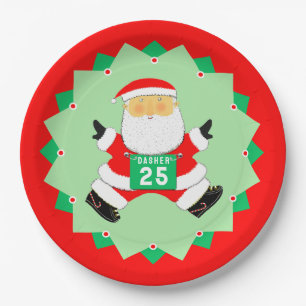 Laufender Läufer Weihnachtsfeiertag Pappteller