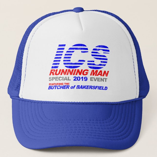 Laufender Mann ICS verblaßte Truckerkappe (Vorderseite)
