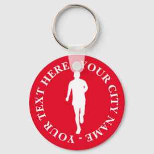Laufender Mann Silhouette Schlüsselanhänger mit in