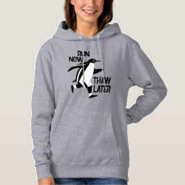 Laufender Motivierend Pinguin Hoodie