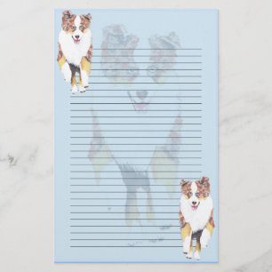 Laufender roter Merle Australier gezeichnetes Briefpapier