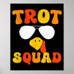 Laufender Truthahn Sungles Trab Squad Erntedankfes Poster