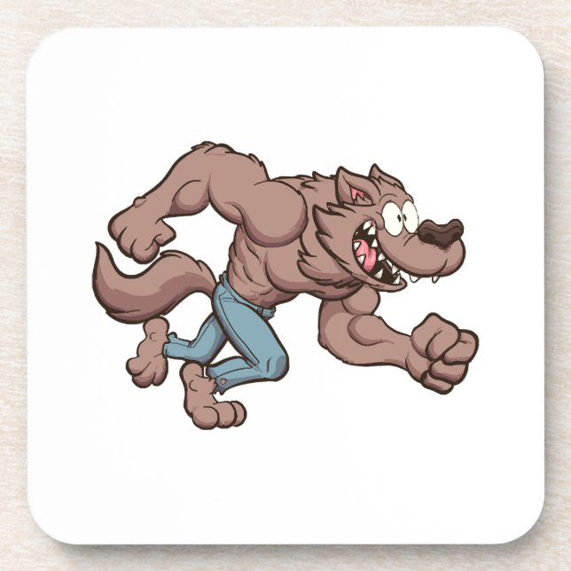 laufender Werwolf Getränkeuntersetzer (Vorderseite)