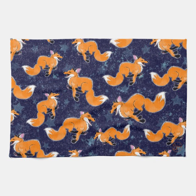 Laufendes Fox Tee Handtuch (Horizontal)