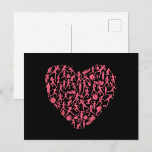 Laufendes Herz - Silhouetten für Frauen Postkarte