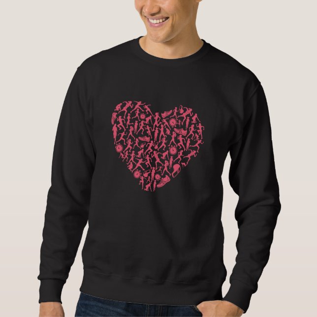 Laufendes Herz - Silhouetten für Frauen Sweatshirt (Vorderseite)