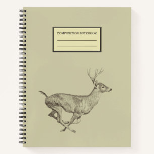 Laufendes HirschspiralNotebook Notizbuch
