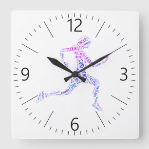 Laufendes Mädchen Quadratische Wanduhr
