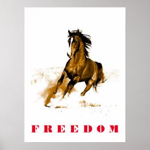 Laufendes Pferd Motivations-Kunstposter Poster