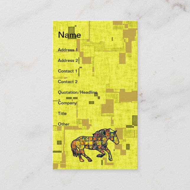 LAUFENDES PFERD QUADRIERTE Visitenkarten Visitenkarte (Vorderseite)