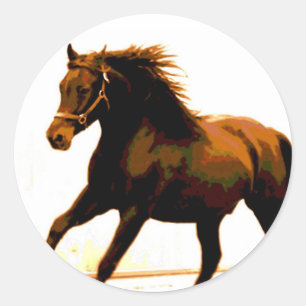 Laufendes Pferd Runder Aufkleber