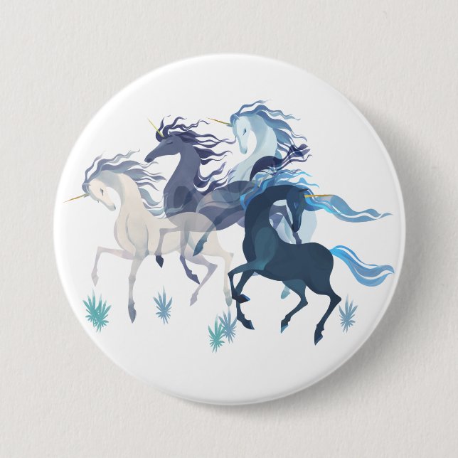Laufendes Unicorns-Abzeichen Button (Vorderseite)
