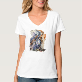 Laufendes Wildes Pferd, Aquarellmalerei Druckkunst T-Shirt