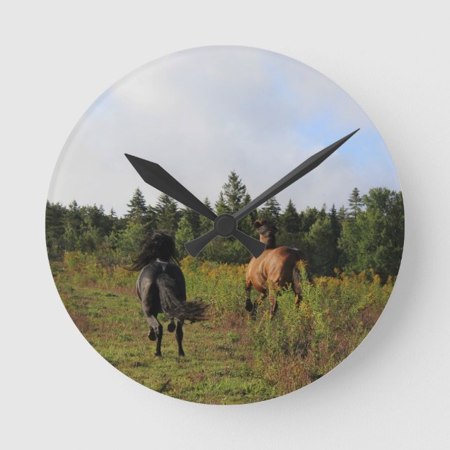 Laufendes wildes runde wanduhr (Vorderseite)