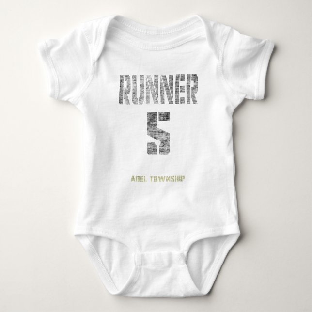 Läufer 5 von Abel-Gemeinde Baby Strampler (Vorderseite)