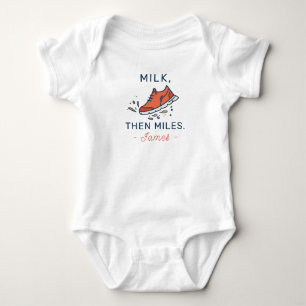 Läufer-Baby-Shower-Milch-dann-Meilen - Laufen Baby Strampler