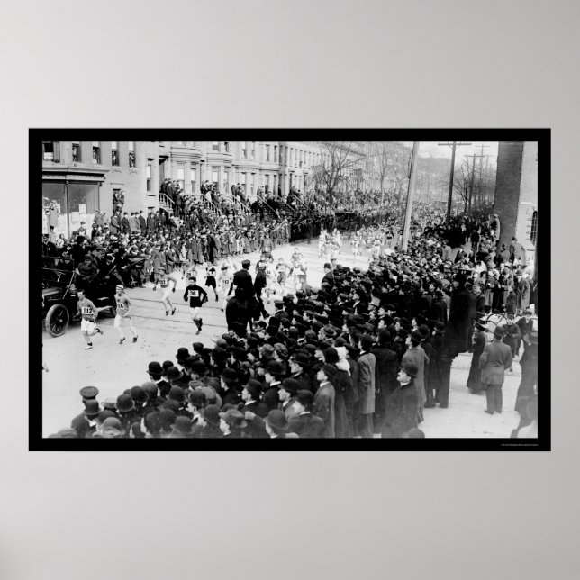 Läufer im Brooklyn-Marathon 1909 Poster (Vorne)