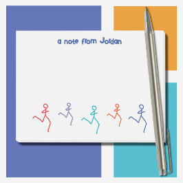 Läufer laufen farbenfroh Personalisiert Post-it Klebezettel