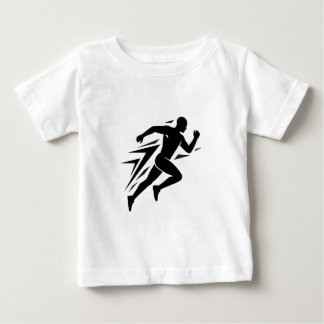 Läufer-Silhouette Athletisches Sportdesign Baby T-shirt