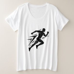 Läufer-Silhouette Athletisches Sportdesign Große Größe T-Shirt