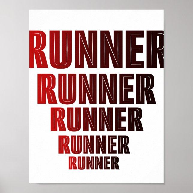 Läufer-Typografie-Design Poster (Vorne)
